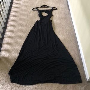 Tobi Black cotton Cut our maxi dress